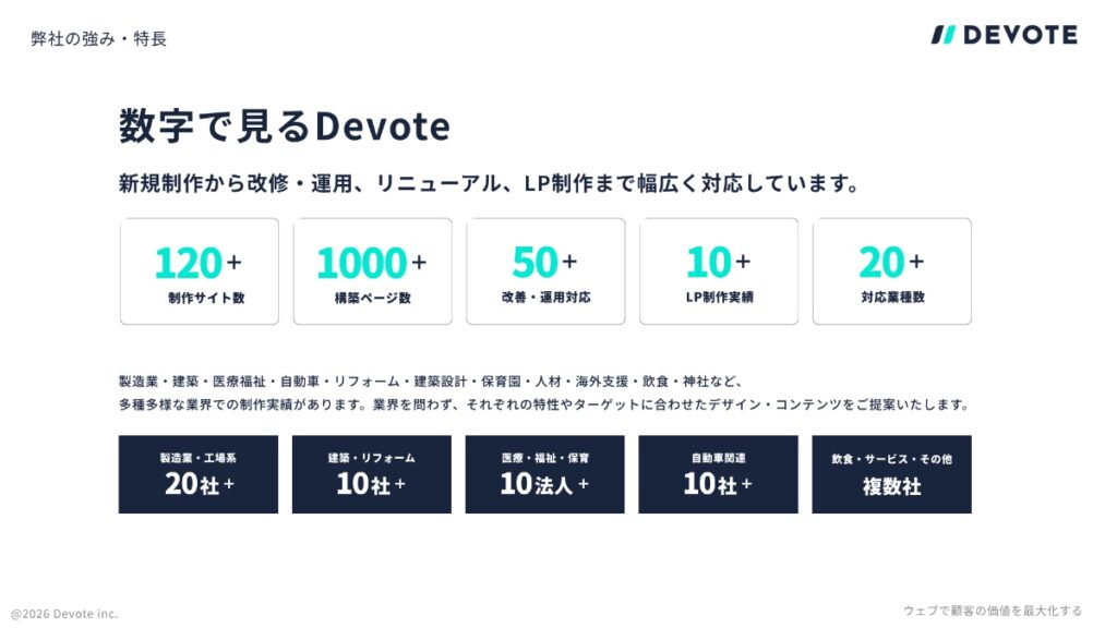 DEVOTEの実績について教えてください